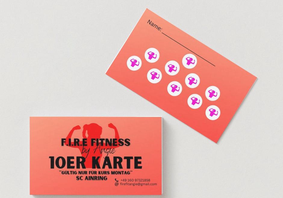 10er Karte F.I.R.E FITNESS by Angie für Mitglieder SC Ainring
